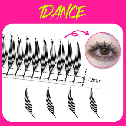 TDANCE Comic Spire Lashes Feather Shape Manga False Lashes Anime Lashes Natural Lightweight Individual Volume Lashes Makeup Tool