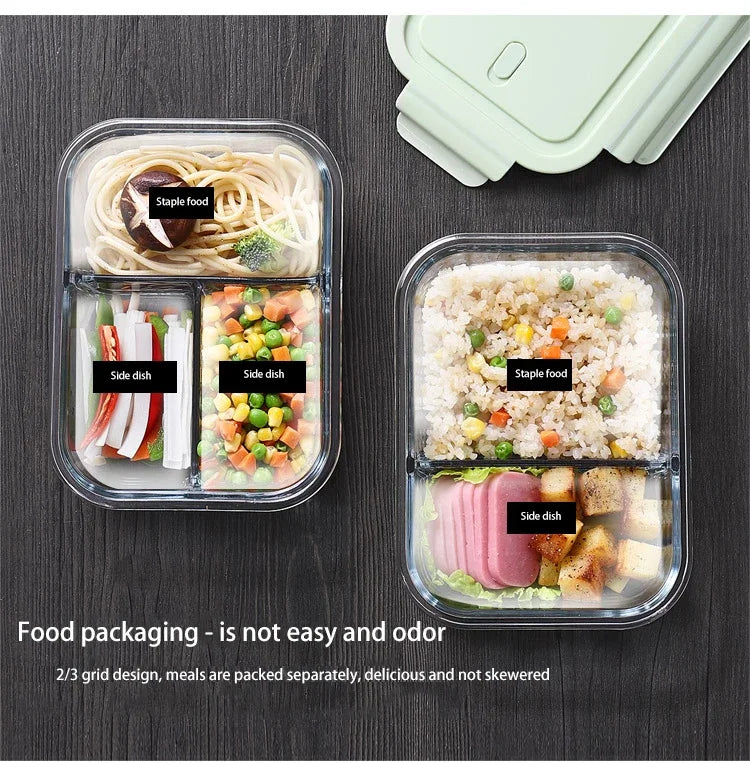 Premium Glass Lunch Container - Leak-Proof Bento Box with Secure Lid