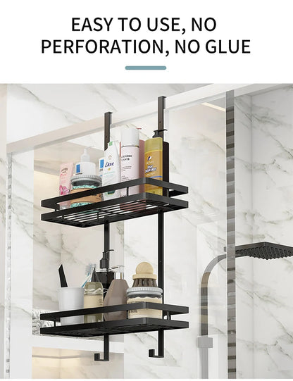 Bathroom Storage Rack No Drill Shelves Wall Mount Corner Shelf Shower Holder For WC Shampoo Organizer Bathroom Accessories