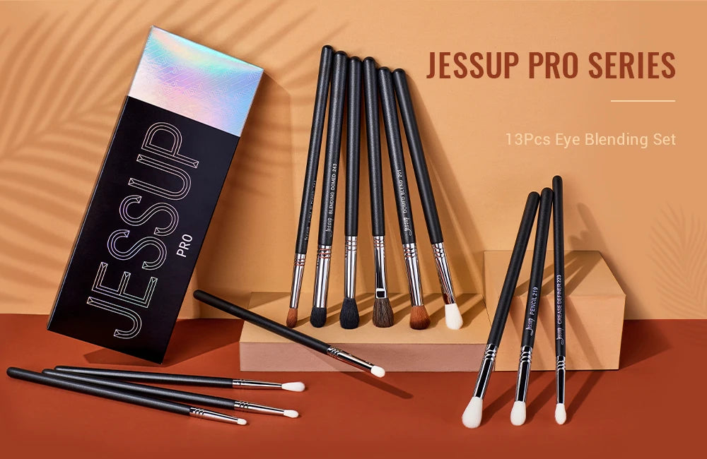 Jessup Eye Makeup Brushes set Professional Eye Blending Brush Synthetic Blends Shadow Crease Pencil Smoky T338