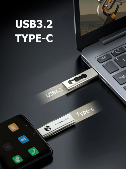 HP Type C Flash Drive 64GB 128GB 256GB 2 in 1 OTG USB3.2 Dual Use USB Flash Drive for Computer Mobile Phone Mini PC