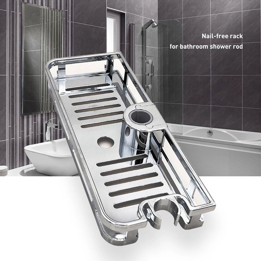 1 Bathroom Storage Shelf Bathroom Hanging Pole Shower Basket Tidy Storage Shelf 285x110mm Organiser Tray Rack Bathroom Fitting