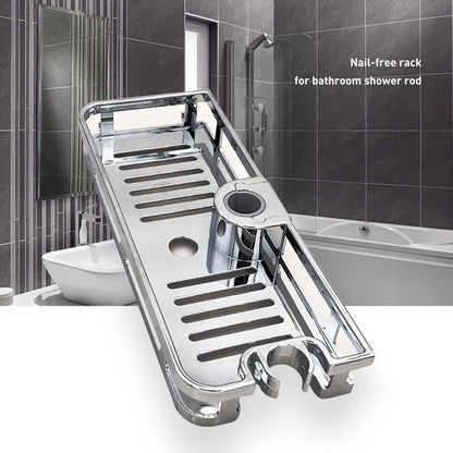 1 Bathroom Storage Shelf Bathroom Hanging Pole Shower Basket Tidy Storage Shelf 285x110mm Organiser Tray Rack Bathroom Fitting