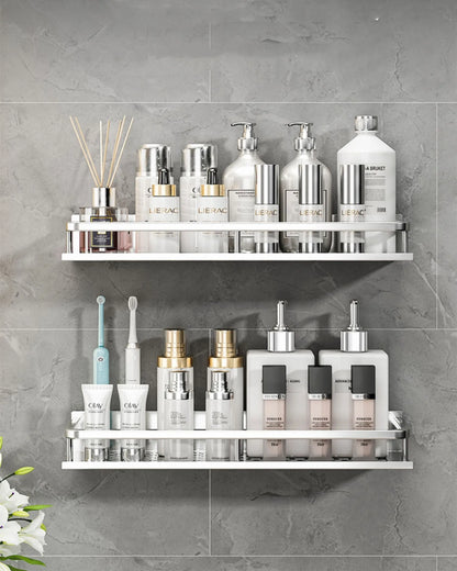 Bathroom Shelf Organizer 30-50CM Shower Storage Rack Silver Space Aluminum Toilet Shampoo Holder Bathroom Accessories