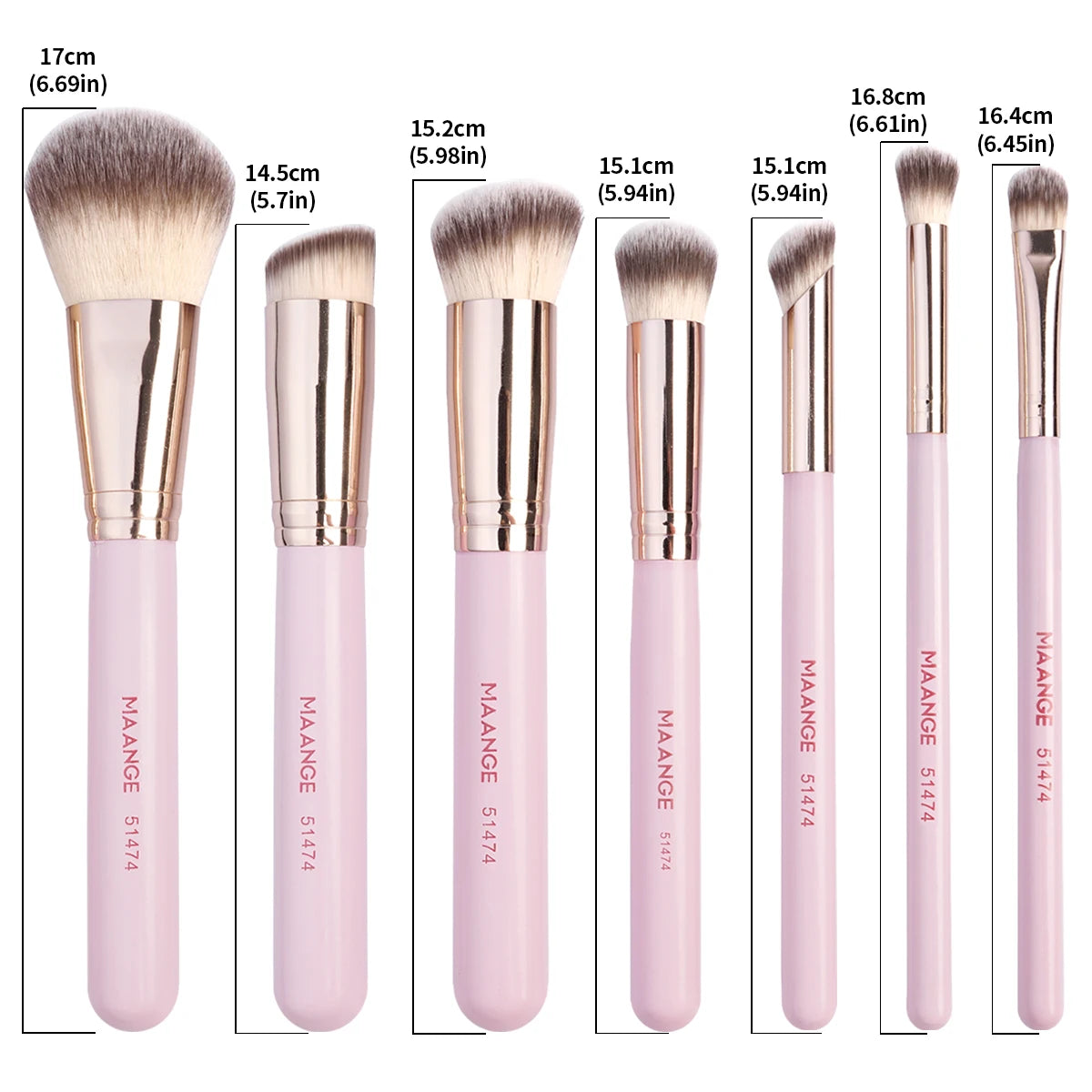 MAANGE 7PCS Makeup Brush Set Foundation Concealer Eyeshadow Makeup Brush for Liquid Cream Soft Fluffy Cosmetic Makeup Tools