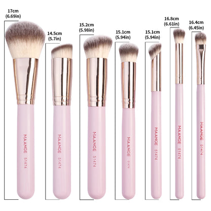 MAANGE 7PCS Makeup Brush Set Foundation Concealer Eyeshadow Makeup Brush for Liquid Cream Soft Fluffy Cosmetic Makeup Tools