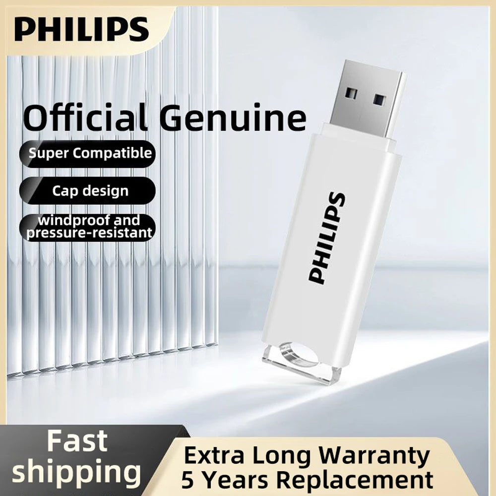 Philips USB Flash Drive 2.0, 64GB, Storage Expansion for Photos, Videos, Music, Files