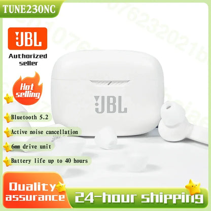 Original JBL Tune 230nc TWS Wireless Bluetooth Headset Stereo Bass Waterproof Sports Earphone with Microphone Headphone T230nc