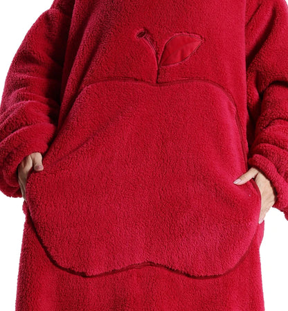 Adults Long Blanket with Sleeves Winter Hoodies Sweatshirt Plus Size Feminino Fleece Wearable Blanket Hoodie Oversized