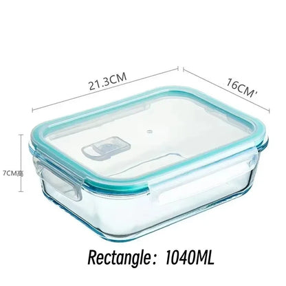 Glass Food Storage Container Set - Airtight Leak-Proof Meal Prep Containers