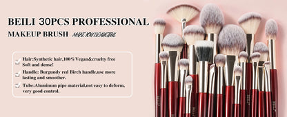 BEILI Professional Makeup Brushes Set 9/15/30 Pcs Foundation Contour Eyeshadow Blending Synthetic Hair Beauty Cosmetics Brush