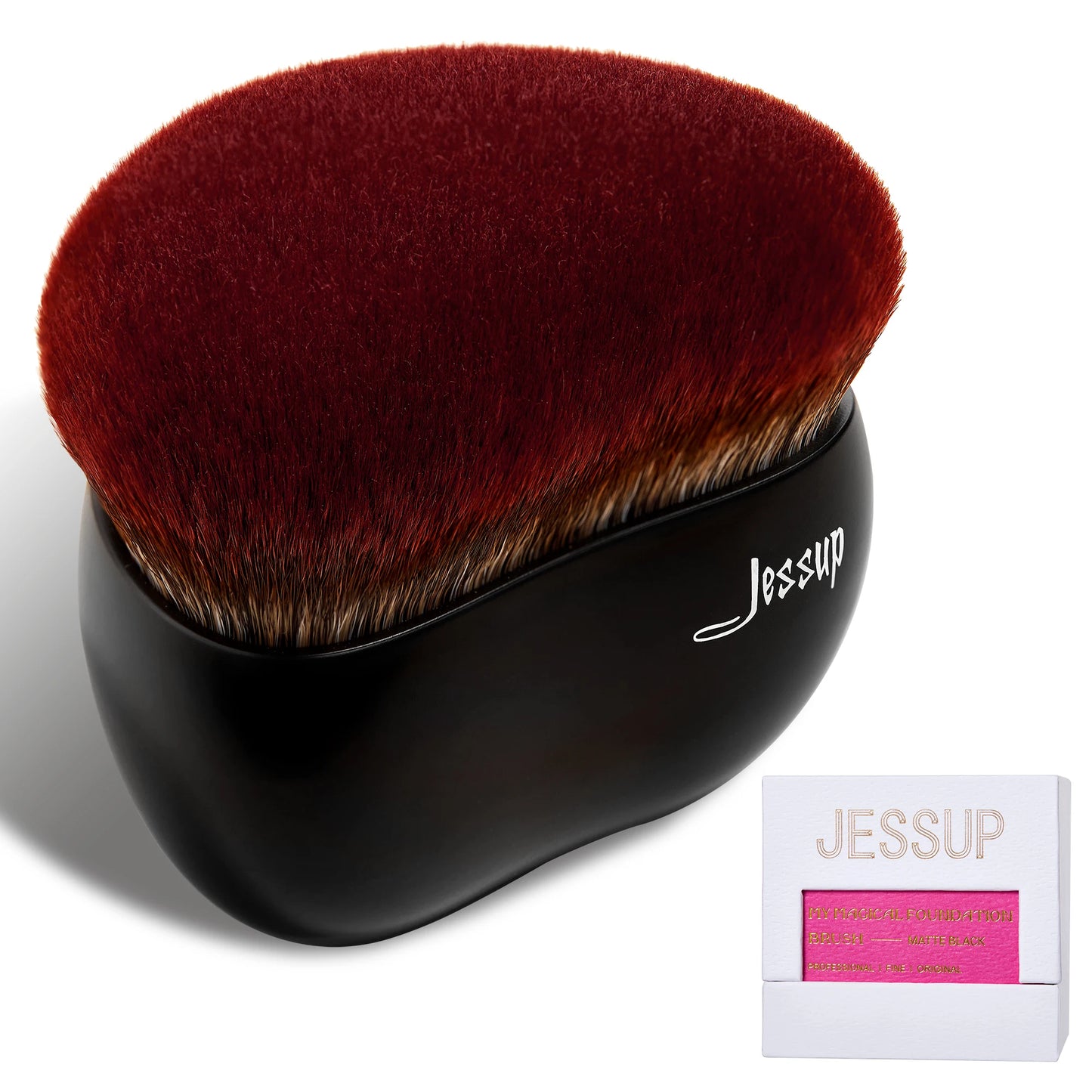 Jessup Makeup Brush Foundation Brush with Makeup Sponge,Contour Blush Concealer Highlight, T882