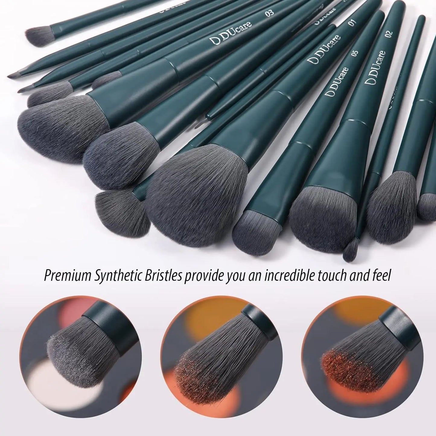 DUcare Makeup Brushes Set 17 Pcs with Brush Cleaning Mat and Makeup Sponge Face Powder Eye Shadow Powder Liquid Kit Gift Box