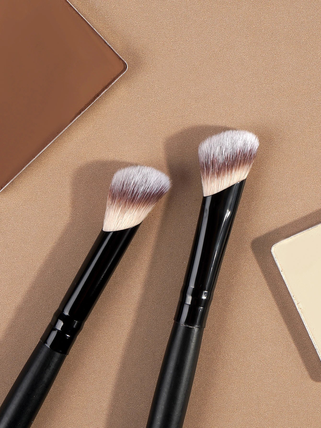 MAANGE 4pcs Dual-ended Makeup Brushes Set With Box Foundations Powder Conceal Blush for Eyeshadow Basic Brush Beginner Travel