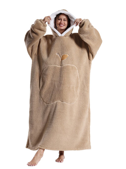 Adults Long Blanket with Sleeves Winter Hoodies Sweatshirt Plus Size Feminino Fleece Wearable Blanket Hoodie Oversized