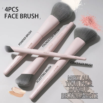 BEILI 12/15 PCS Professional Makeup Brushes Sets Vegan Premium Cosmetics Tool Kakubi Powder Angled Contour Blush Eyeshadow Brush
