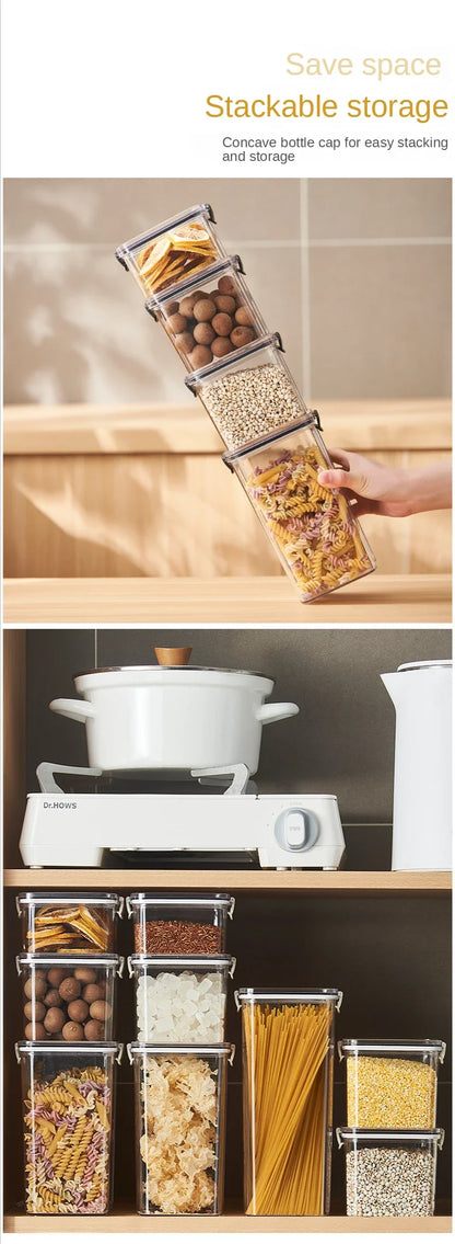 Plastic Food Storage Containers with Lid, Jars for Bulk Cereals, Kitchen Organizers, Pantry Organizer, Home Set