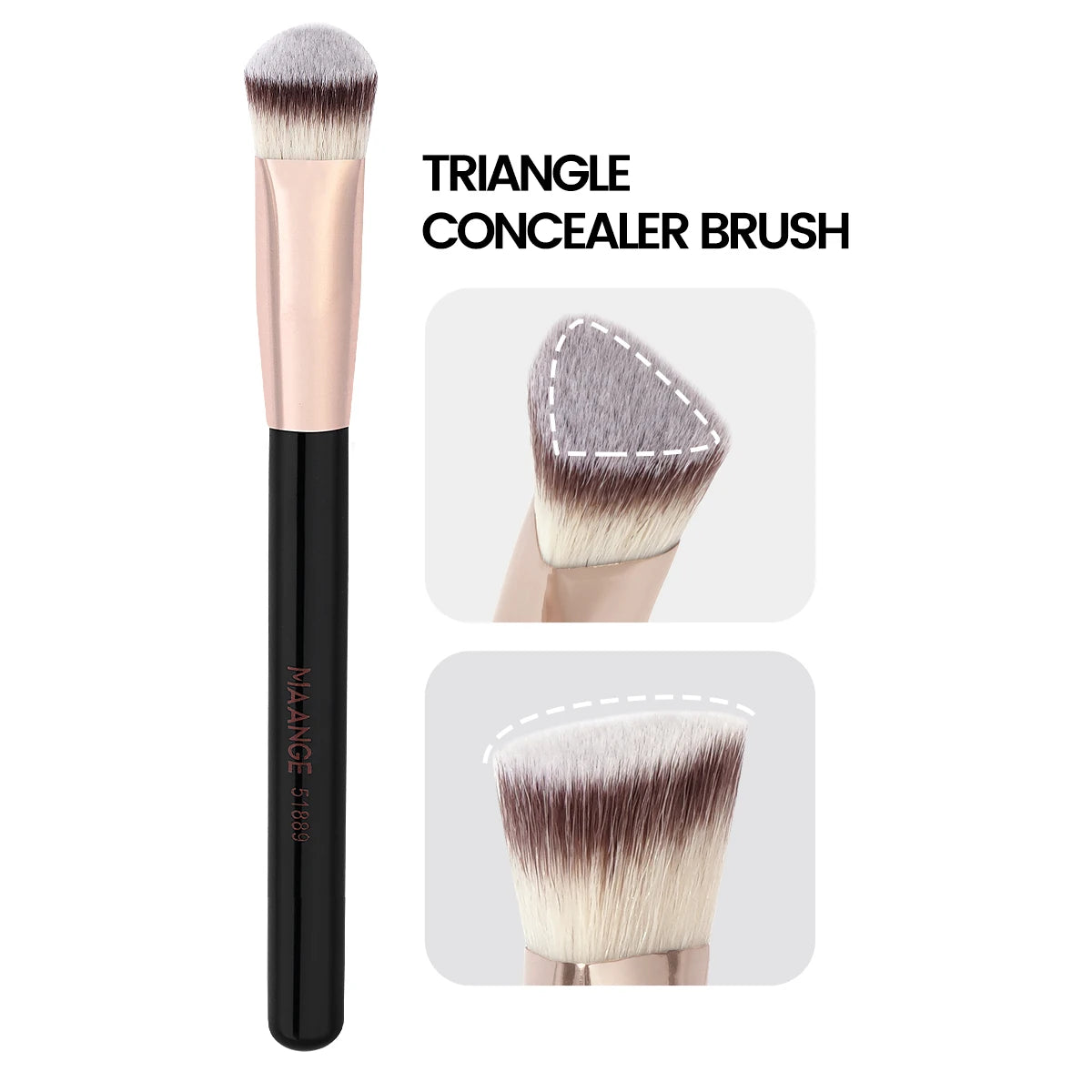 MAANGE 4pcs Main Makeup Brushes Set Flat Top Foundation Brushes Angled Contoured Brush Dense Bristle Face Makeup Tool for Beauty