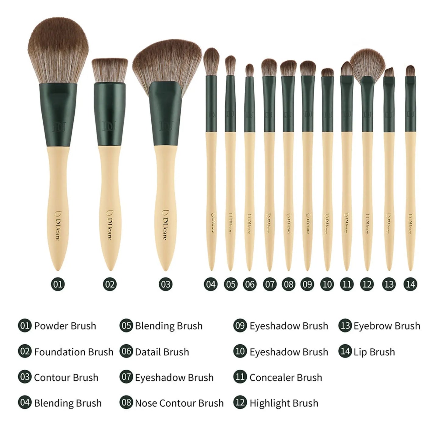 DUcare Professional Makeup Brush Set 10-32Pc Brushes Makeup Kit Synthetic Hair Foundation Power Eyeshadows Blending Beauty Tools
