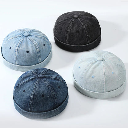 Brimless Skullies Cap Vintage Cotton Men Adjustable Landlord Docker Cap Multipurpos Beanie Hats Streetwear Dome Hat Hip Hop Hats