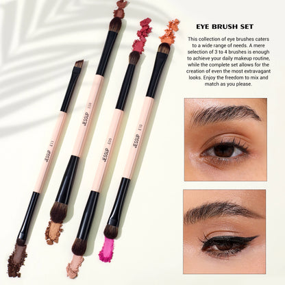 Jessup Double Sided Makeup Brush with Sponge , 3/5/7PCS Eyeshadow Makeup Brushes Set Vegan Hair Powder Contour Highlighter