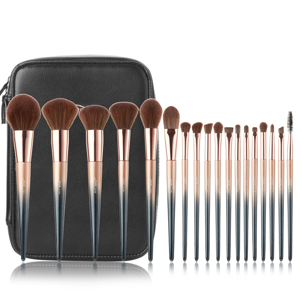 Jessup brushes 18pcs Makeup brushes set Powder Foundation Precision Blush Angled Contour Pencil Eyeshadow Eyeliner Eyebrow