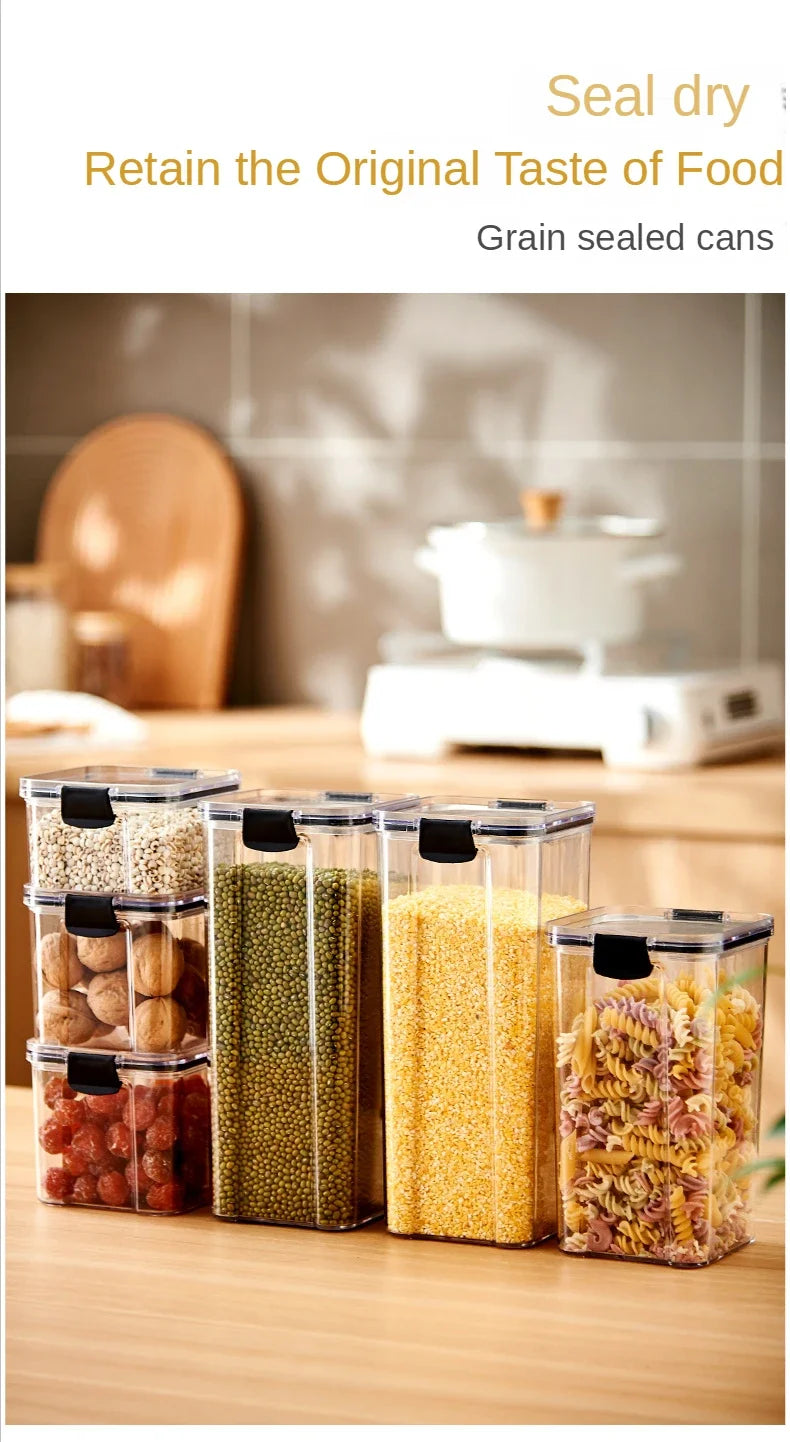 Plastic Food Storage Containers with Lid, Jars for Bulk Cereals, Kitchen Organizers, Pantry Organizer, Home Set