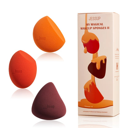 Jessup Makeup Sponges Set, 3pcs Make up Sponges Beauty Foundation Sponge Makeup Blender Wet&Dry Concealer Sponge, SP013