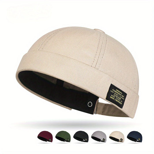 Brimless Hat for Men Women Cotton Classic Solid Color Beanie Beaded Hip Hop Hat for Outside Cycling Riding Activities