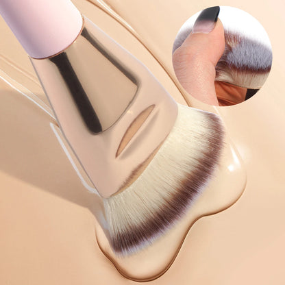 MAANGE 2PCS Flawless Makeup Brush Flat/Angle Foundation Contour Brush Under Eyes Makeup Brush for Liquid Cream Beauty Tools