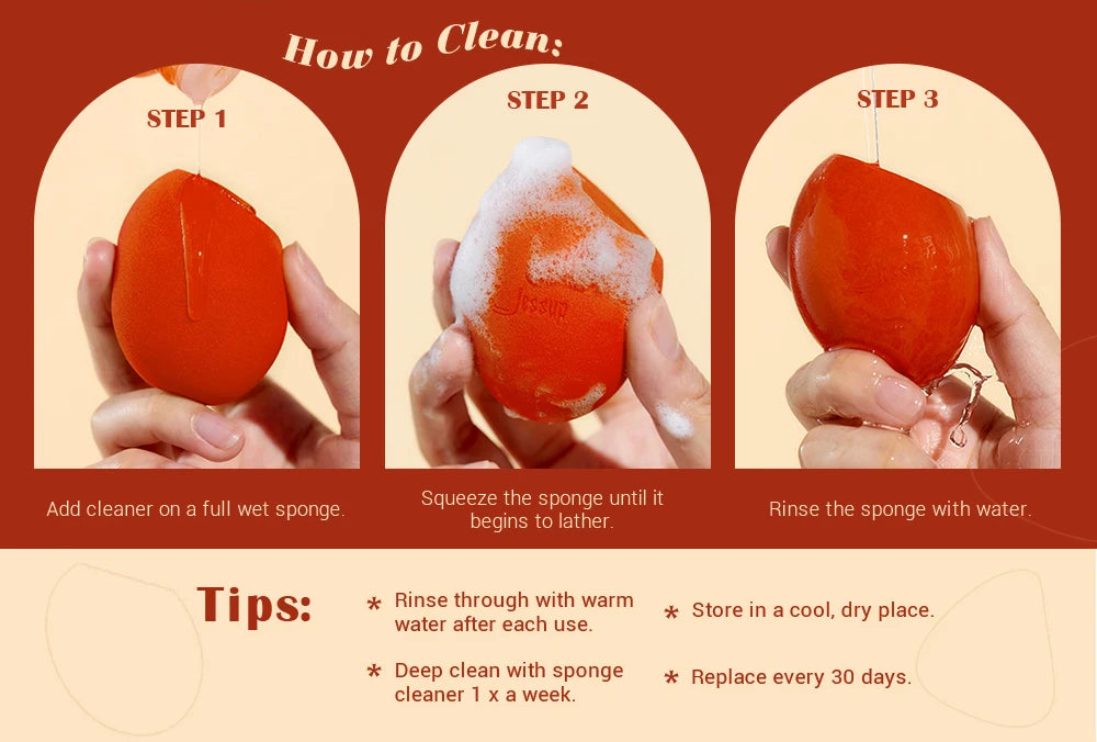 Jessup Makeup Sponges Set, 3pcs Make up Sponges Beauty Foundation Sponge Makeup Blender Wet&Dry Concealer Sponge, SP013