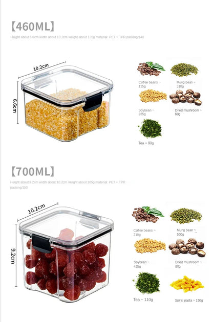 Plastic Food Storage Containers with Lid, Jars for Bulk Cereals, Kitchen Organizers, Pantry Organizer, Home Set