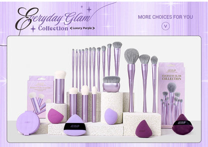 Jessup Makeup Brushes Set Face Kabuki Brush Foundation Contour Powder Complexion Blush Bronzer,Premium Synthetic, Luxury Purple