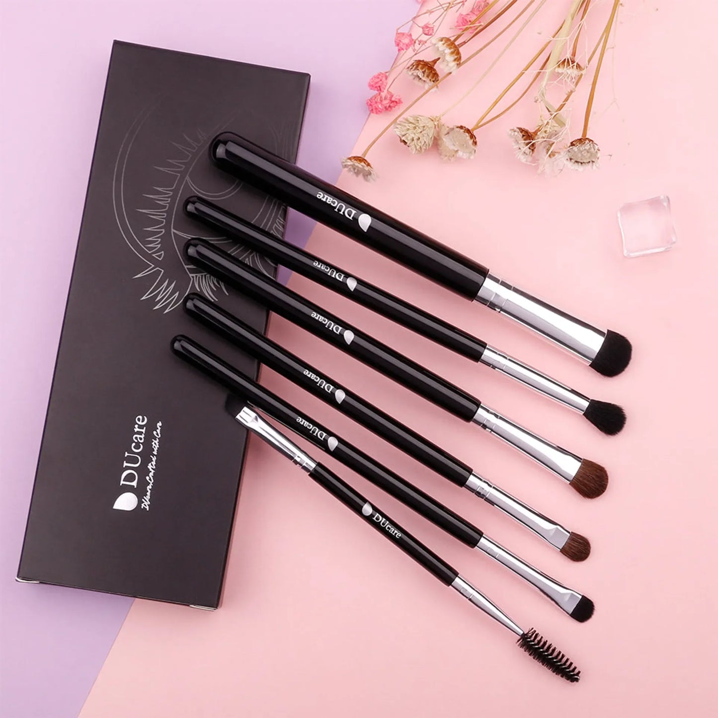 Ducare 6Pcs Cosmetic Makeup Brushes Set Eye Shadow Blending Eyeliner Eyelash Eyebrow Brushes for Make up Professional brush