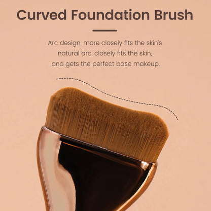 MAANGE 3pcs Foundation Makeup Brushes Ultra Thin Top Mask Brushes Nose Contour U-Shaped Brush for Double Head Nose Shadow Brush