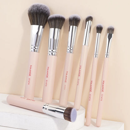 MAANGE 7PCS Makeup Brush Set Foundation Concealer Eyeshadow Makeup Brush for Liquid Cream Soft Fluffy Cosmetic Makeup Tools