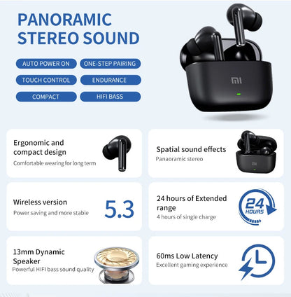 Original Xiaomi Wireless Earphone HIFI Stereo Sound Bluetooth 5.3 Headphones Sport TWS Earbuds With Mic High sound quality