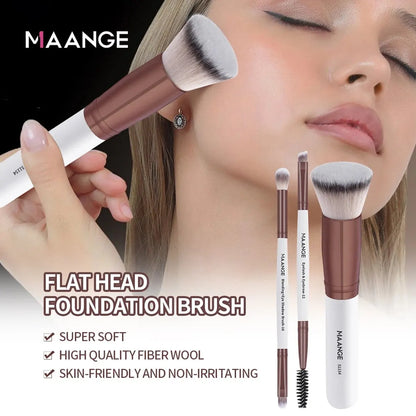 MAANGE 3PCS Makeup Brushes Set Foundation Concealer Brush Eyelashes Brush Eyeshadow Brush Blending Soft Bristles Makeup Tools