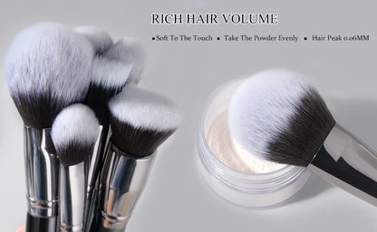 BEILI Professional Black Makeup Brushes Set Synthetic Hair Kabuki Foundation Blush Eyeshadow Smoky Brush Beauty Tool For Women