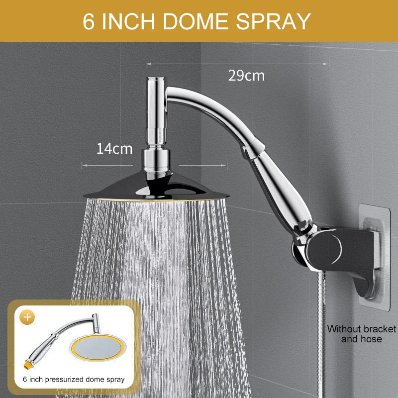 Bathroom 6 ”8 inch shower head ABS Chrome shower head water saving bathroom rain spa square handheld ELA087-1