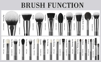 BEILI Professional Black Makeup Brushes Set Synthetic Hair Kabuki Foundation Blush Eyeshadow Smoky Brush Beauty Tool For Women