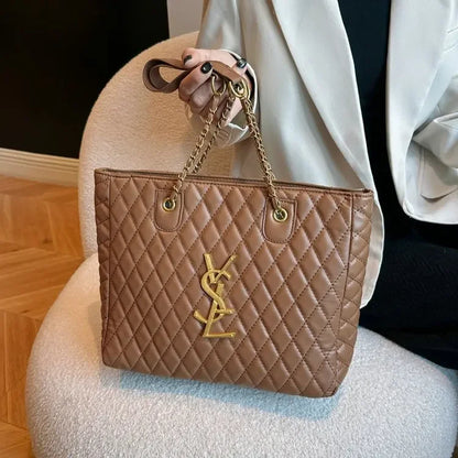 2025 Hot! Women's High - End Chain - Decorated Rhombus Tote - Spacious Shoulder Bag for Commuting & Diaper Storage