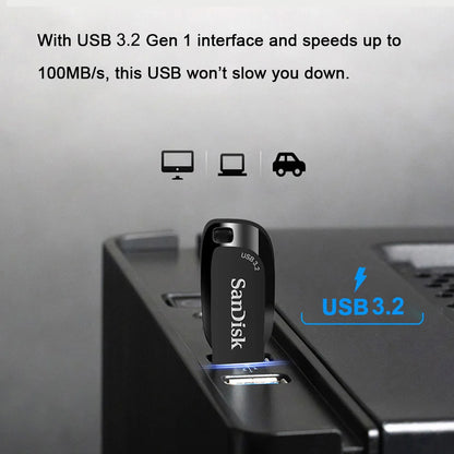 SanDisk Ultra Shift USB 3.0 Flash Drive 256GB 128GB 64GB 32GB Read Speed up to 100MB/s USB Flash Drive Memory Stick Pen Drive