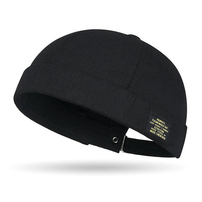 Brimless Hat for Men Women Cotton Classic Solid Color Beanie Beaded Hip Hop Hat for Outside Cycling Riding Activities