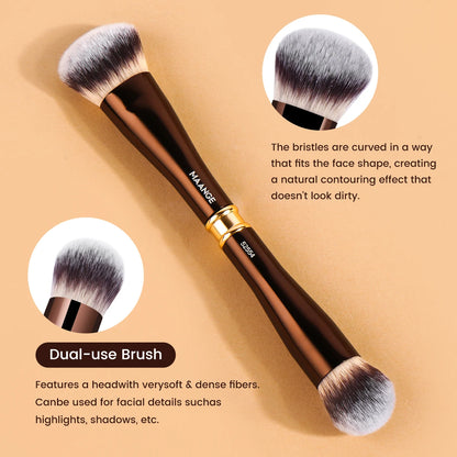 MAANGE 3pcs Dual-Head Multifunctional Makeup Brushes Sloping Foundation Concealer Brush Kabuki for Liquid Cream Blending Beauty