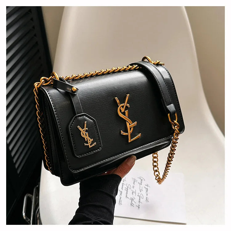 2025 Best Selling Luxury Women's Chain Crossbody Bag - Spacious Square Shoulder Bag With Phone Compartment For Commuters