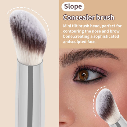 MAANGE Angled Concealer Makeup Brush Under Eye Makeup Small Foundation Precision Face Blending Brush Soft Bristles Makeup Tools