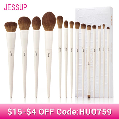Jessup Makeup Brushes 10-14pc Makeup Brush set Synthetic Foundation Brush Powder Contour Eyeshadow Liner Blending Highlight T329