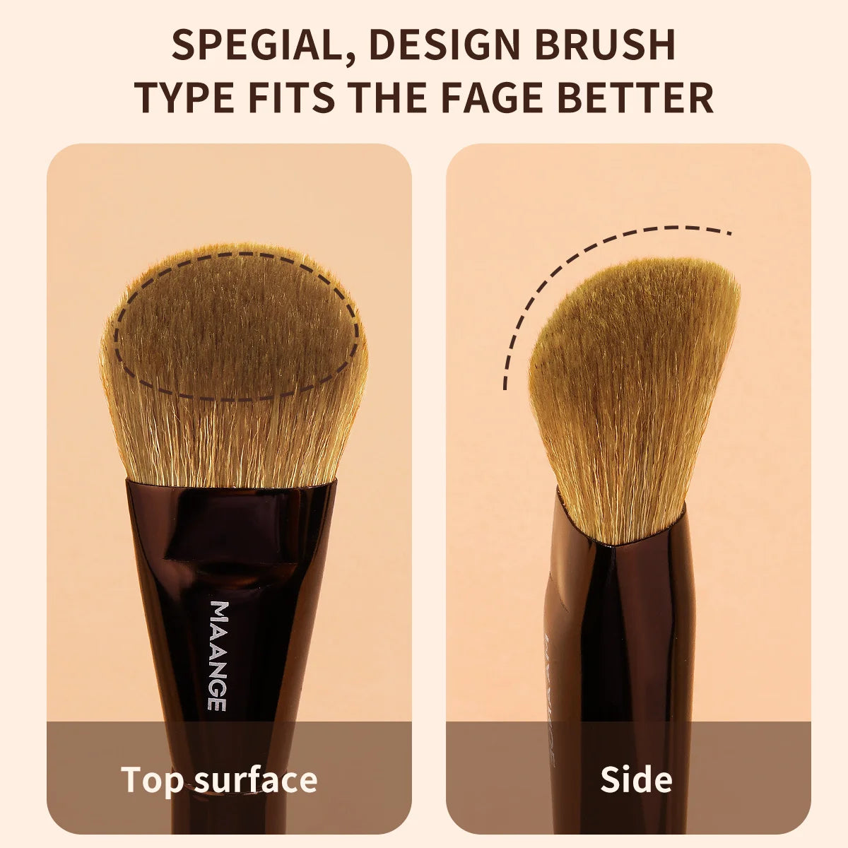 MAANGE Multifunctional Double Head Makeup Brush for Flat Top Blush Contour Concealer Brush Blending Soft Hair Makeup Beauty Gift