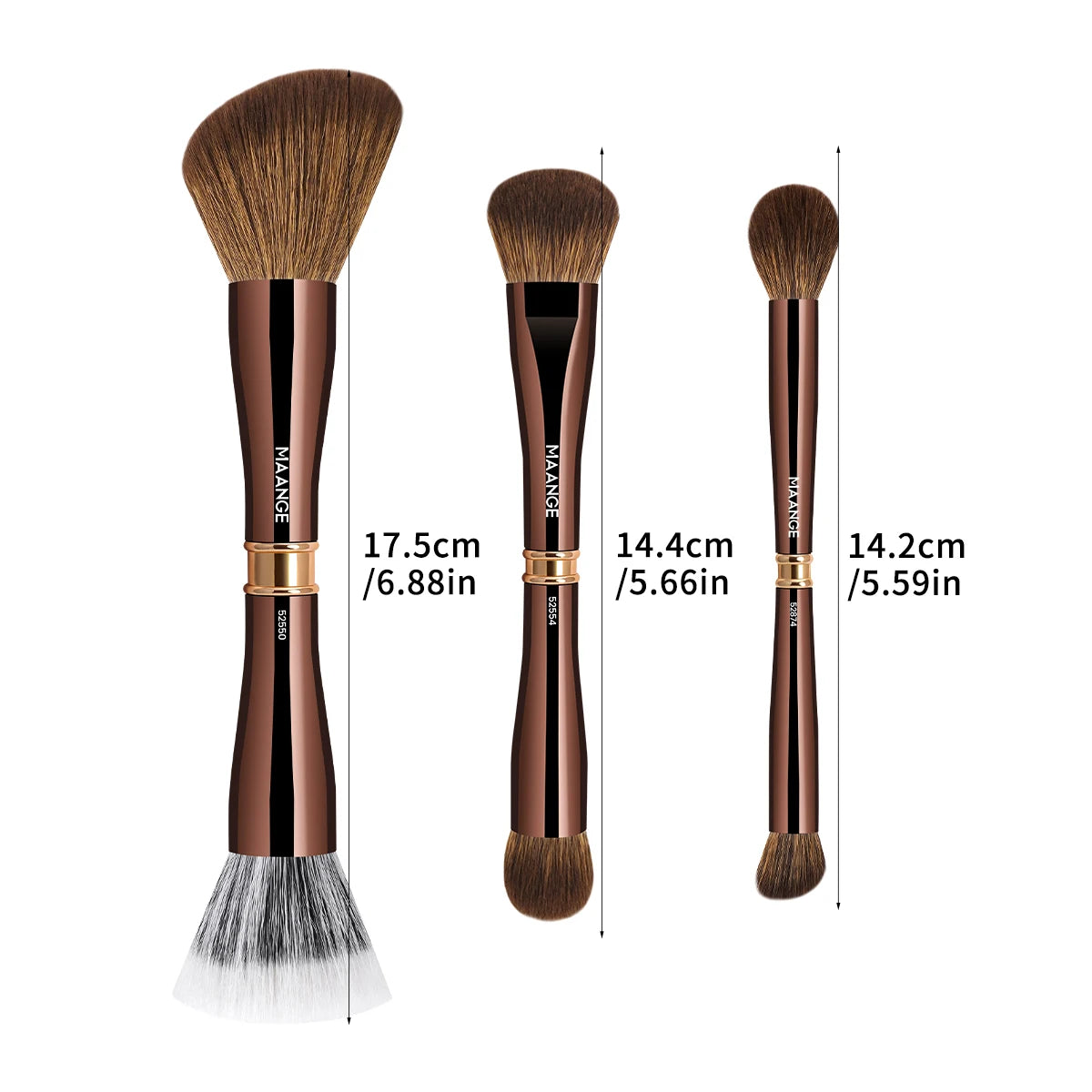 MAANGE 3pcs Dual-Head Multifunctional Makeup Brushes Sloping Foundation Concealer Brush Kabuki for Liquid Cream Blending Beauty